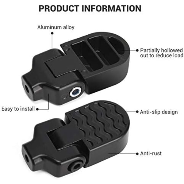 1 Par Mini Cykel Bagpedaler, 3,1x1,6 tommer / 8x4cm Aluminium Legering Foldbar Cykel Pedaler, Skridsikker Cykel Fodstøtter, Fodplade