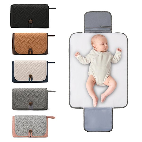 (A) Bärbar skötbädd Baby Travel Change Mat med Wipe-P