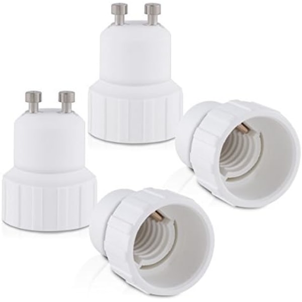4x2,8 cm 4-pakks Sokkeladapter - GU10 til E14 Sokkelomformer - Bajonettbase Lampeholder Adapter for LED Halogenpære