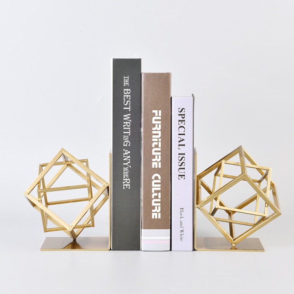 Geometrisk Jernkubeskulptur - Minimalistisk Ornament Statue