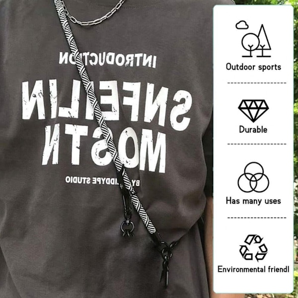 Mobiilipuhelimen olkahihna, irrotettava, anti-lost, säädettävä kiipeilyköysikiinnike Green