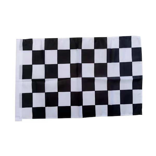 Sort-hvid ternet flag - 96x64 cm - Ternet flag - Auto