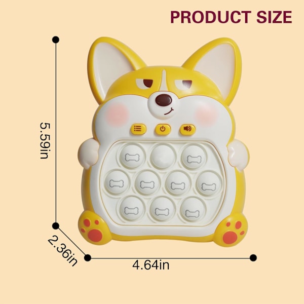 (Corgi Gul) Light Up Pop Fidget Sensoriske Legetøj Håndholdt Spil,Pus