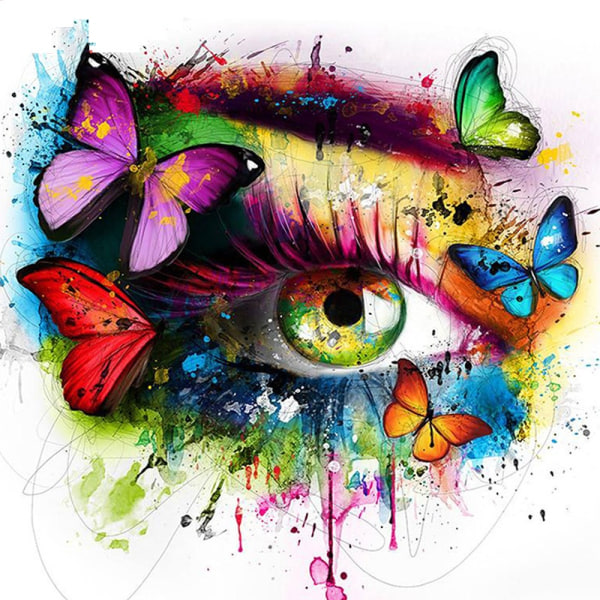 30 × 40 Peinture de diamant d'oeil de papillon multicolore (30