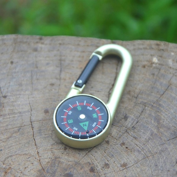 Carabiner-leikkurikompassi, vaellus, kompassiavainperä reppu, lasten pieni taskukompassiavainperä