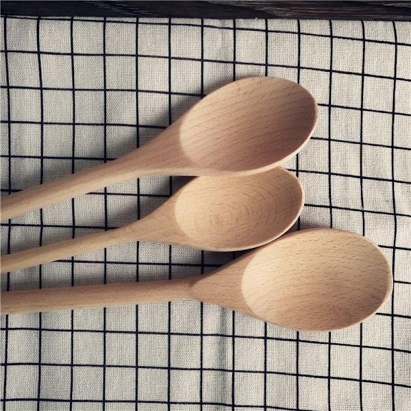 Select Maple Solid Spoon Set, 10, 12, 14 tum 3-delat Set Natur