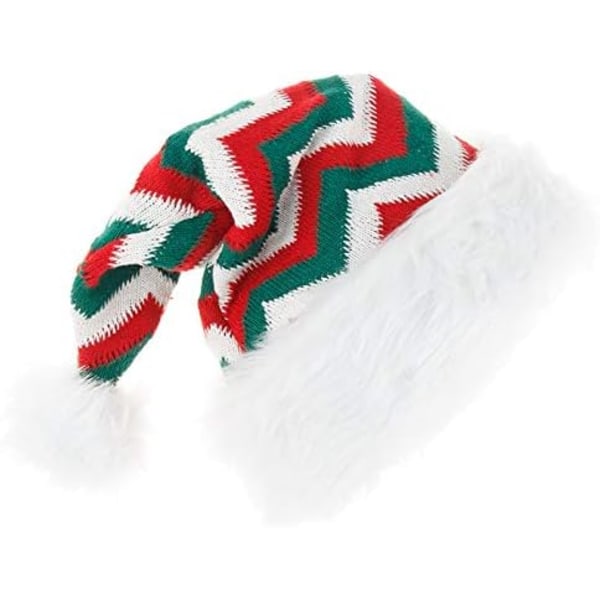 Christmas Hat Santa Hat for Adults Women Men Crochet Xmas Beanie Costume Comfort Skull Cap for Christmas Party Supply