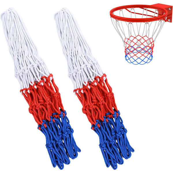 2-delad uppsättning av nylon basketnät hållbart nät korg utomhus lämplig för inomhussporter utomhus sp