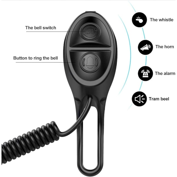 Polkupyörän kello, USB-ladattava, 120 dB, näkymätön