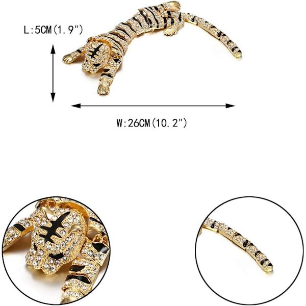 Österrikisk kristall emalj vilda djur rovdjur tiger djur brosch för kvinnor