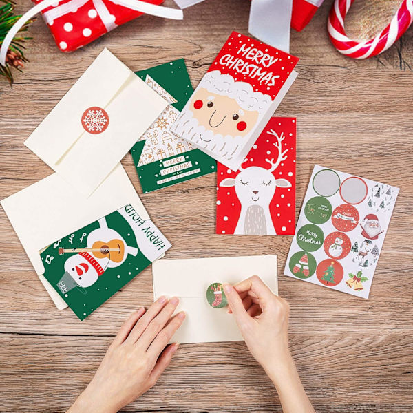 (A) 12-pack DIY julklapps-presentkort, anpassningsbara julklapps-hälsningar