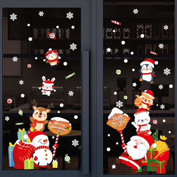 Julklappsväggsdekaler, Jultomte Julklappsväggsdekaler Avtagbara, Julsnögubbe Julvinylväggsdekal, Jul