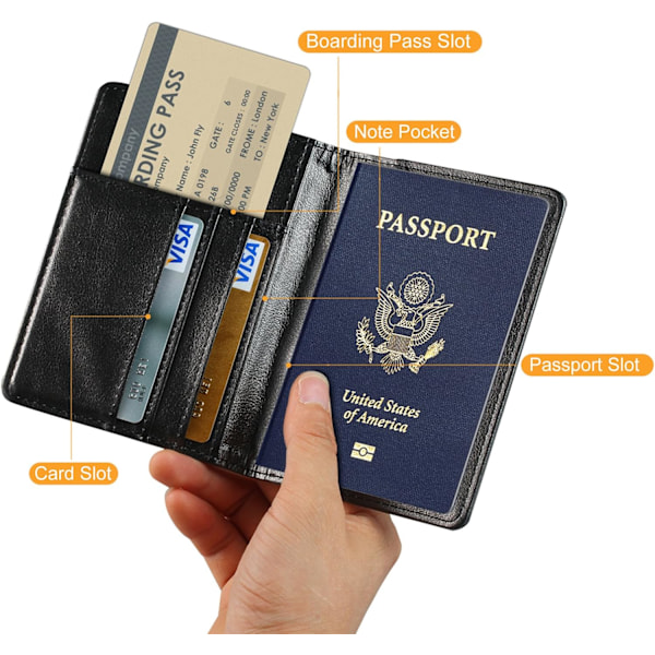 Passportskydd i PU-läder med kortfickor, söt resväska med magnetisk plånbok, passfodral för resor W