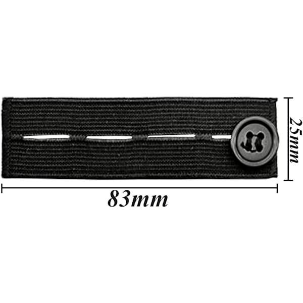 10 st Byxknappsförlängare Elastiska Midjeförlängare Byxförlängare Bältesknappsförlängare Elastisk Midjeförlängare Byxförlängare Breddare Svart