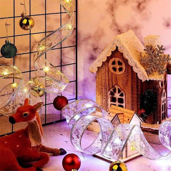 Dekorativ juletrær stripe lys klassisk 32,8 fot 100 LED dobbeltlags hengende lys stripe wit