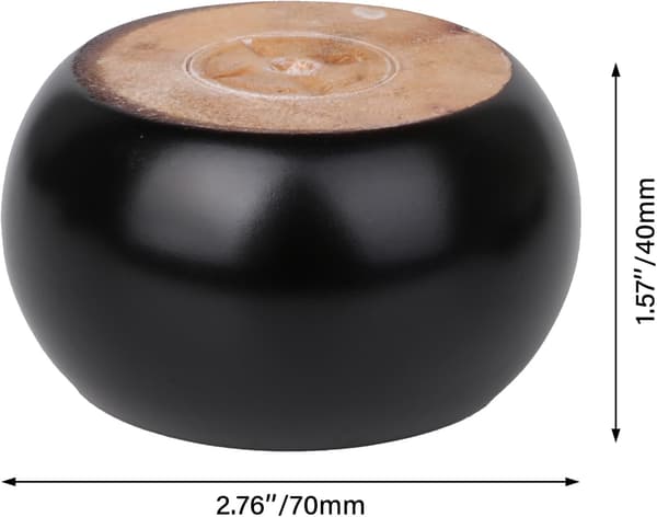 Sæt med 4 Sorte Runde Sofaben i Træ 40 x 70 mm med Fødder