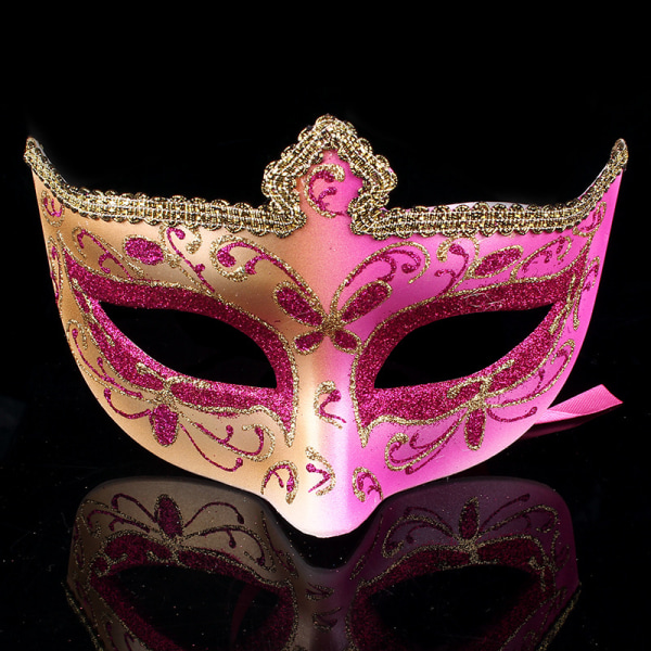 Maskerade blonder maske, pink, elastik, ornamenter, maskerade bold,