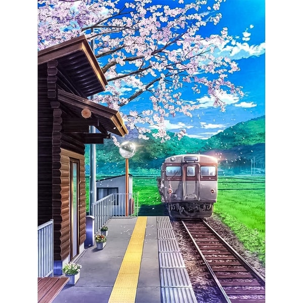30x40cm 5D DIY timanttimaalaus täydellinen sarja, Sakura-kirjonta Diamo