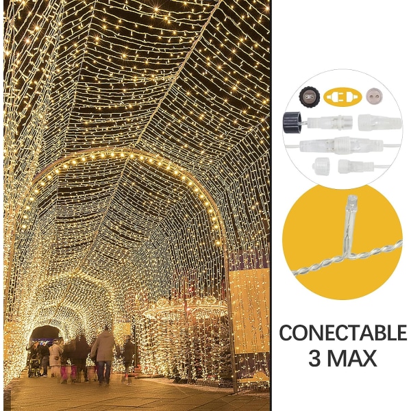 300 Pieces Rideaux LED 3M * 3M Étanche IP44 Decoration Extérieu
