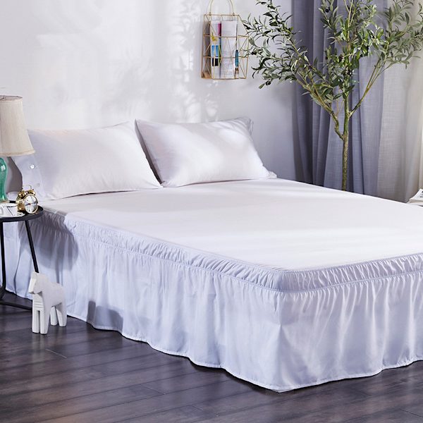 Hvid, QUEEN150X200+38cm, støvtæt, amerikansk elastisk sengekappe, prinsesse stil sengespread