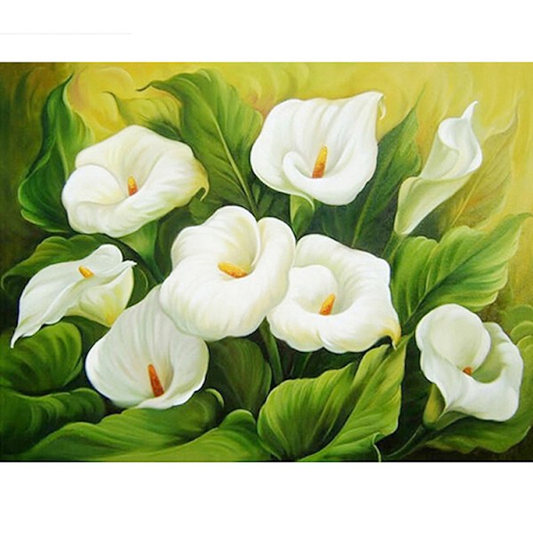 30x40 cm 5D DIY Full Diamond Painting, Blomma Resin Full P