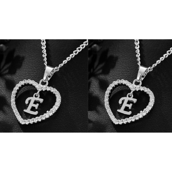 2 pieces Heart Initial halskæde til kvinder personlig sølvhals