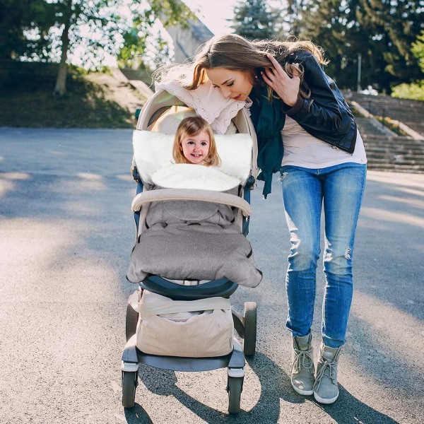 Vinterfotpåsar Väska för Baby(grå), Girl Boy Universal Stroller T