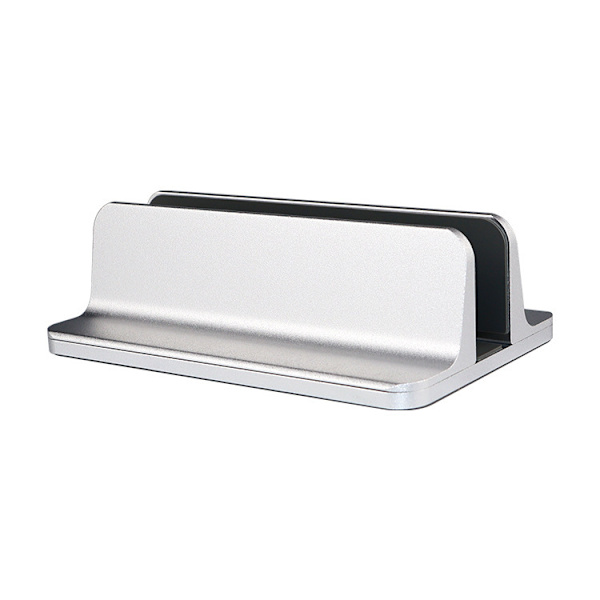 Justerbar Vertikal Laptop Stativ, Aluminium Computer Stativ med Justerbar Base Størrelse Silver