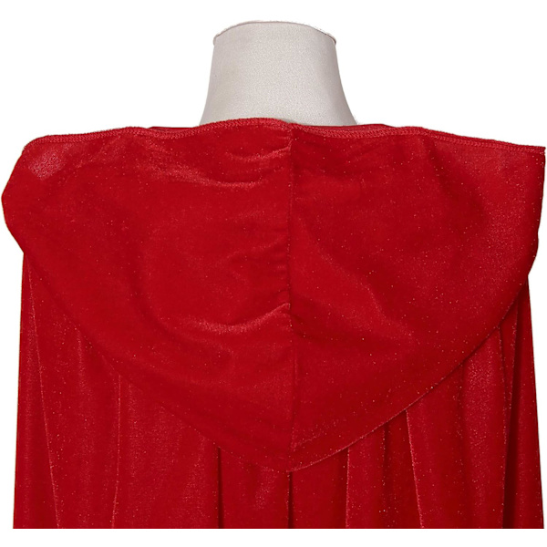 (Rød, 150 cm) Fløjlskappe i fuld længde Balaclava Halloween Fancy Cape Kostumer
