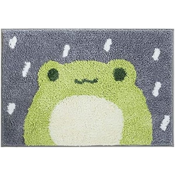 40x60cm Liten Groda Badmatta Söt Duschmatta, Lyxig Shaggy Hög Absorberande och Halksäker, Maskintvättbar Passar för Bad