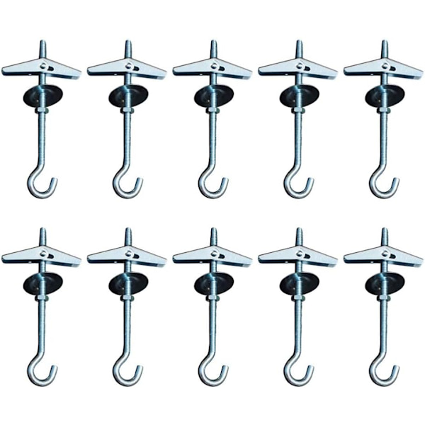 （10 stk.）Heavy Duty Loftskroge Swag Hængende Kroge Toggle Bolt Vinger Krog, til Installation til Suspe