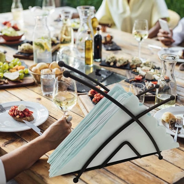 Servietholder (Sort), Papirhåndklædeholder til Bord, Værksted eller Skrivebord, Spisestue, Køkken, Restaurant, Bar, Picnic