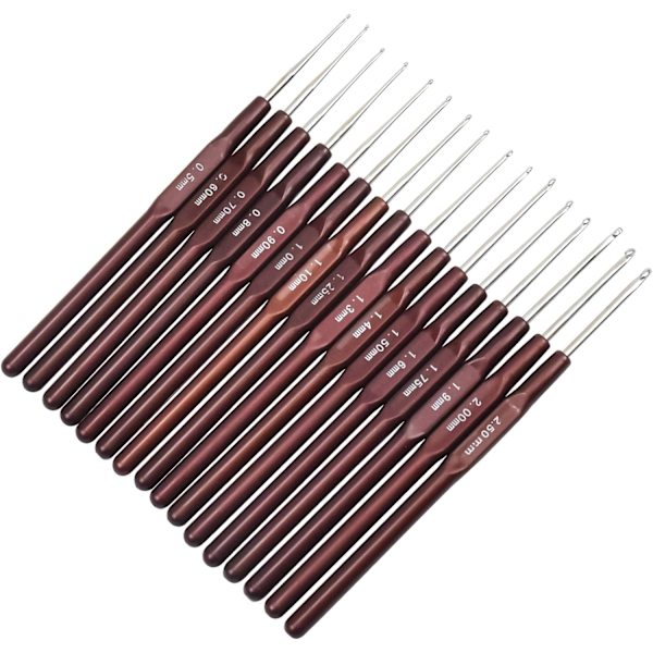 （0,5-2,5 mm）Stickningsvirknålar 16 st Sticknålar Virknålar Slät Lätt Aluminium M
