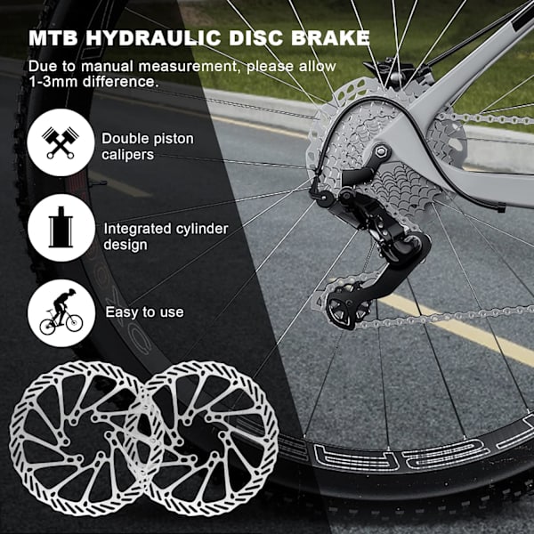 （Sort）MTB hydraulisk bremsesæt hydrauliske skivebremser, cykeldis