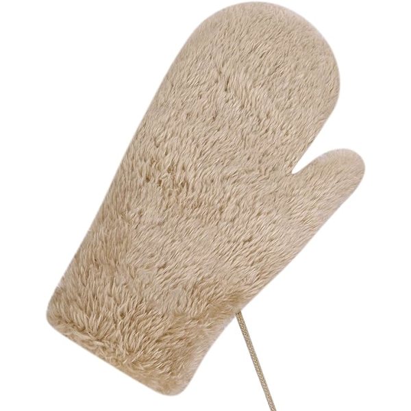 （Brun）Stickade handskar Tjocka vantar Vinteruppvärmda vantar Ful