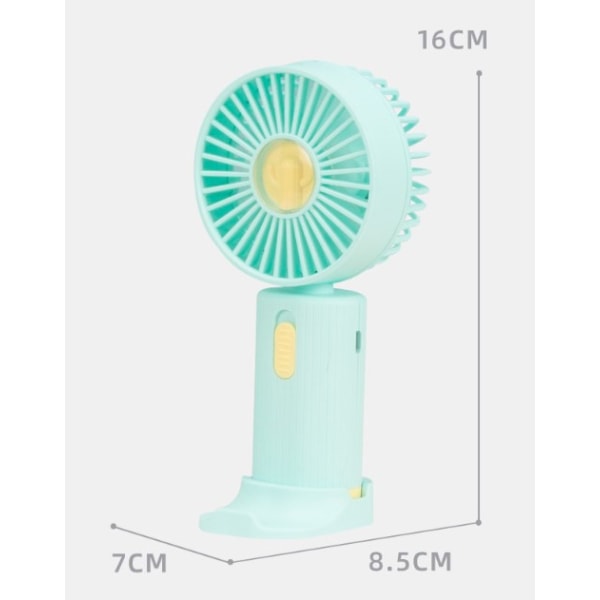 （Hu Binglan）2 Bærbar Ventilator, Mini Bærbar Lille Ventilator Stille Genopladelig