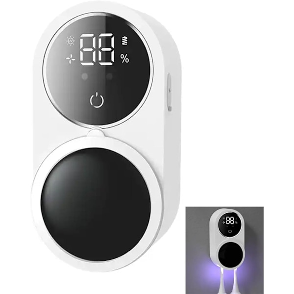 UV Tandborste Sanitizer, UV Sterilisering Tandborstehållare, Väggmonterad Tandborstehållare med Steriliseringsfunktion, To