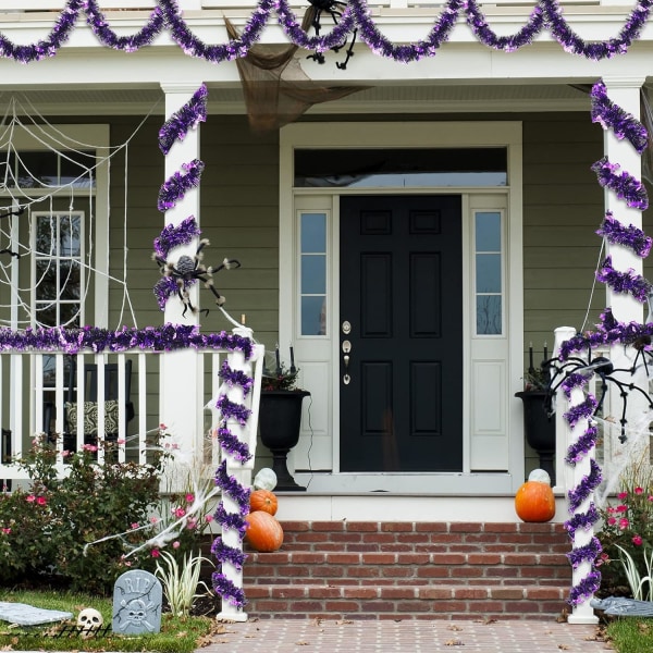 8 stk. Halloween Tinsel Garland Lilla Bat Garland Hængende Deko