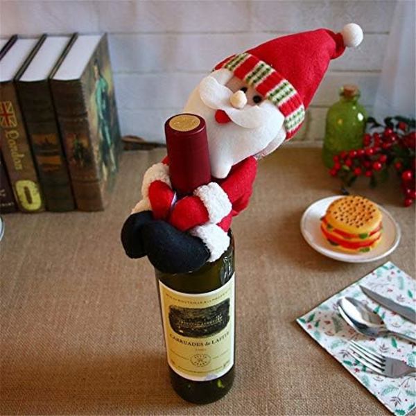 3 Styk Vinflaske Dækning Hugger Holder Flaske Topper Julepynt Spisebord Ornamenter Snemand Julemand E