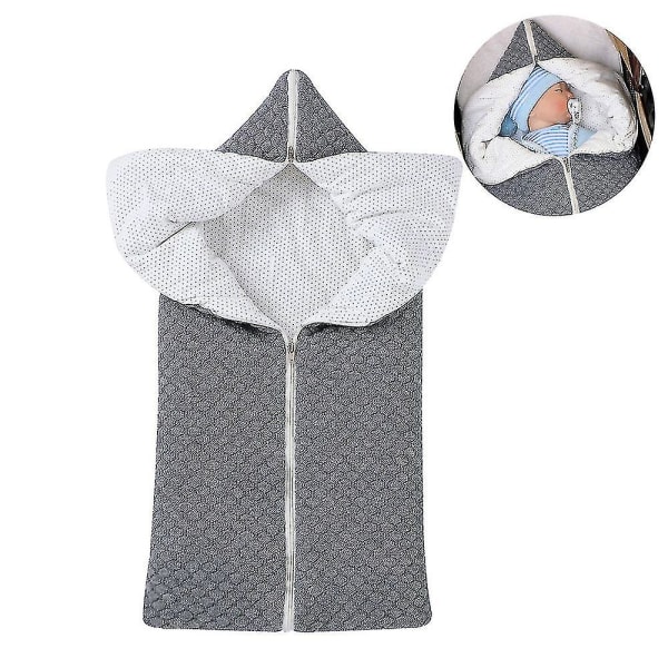 1 stk. Baby Swaddle Blanket Fleeceforet Bærbar Spædbarnsstrik