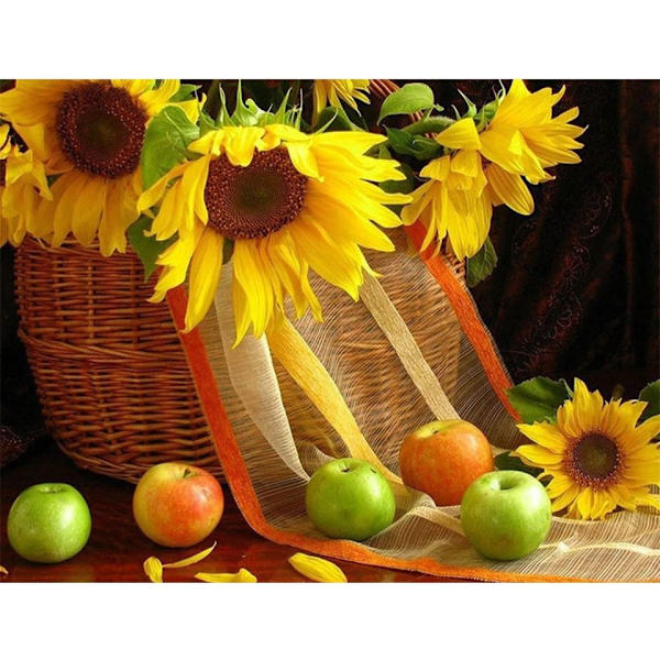 (30x40cm) Diamantmålning Blommor Kits Full Square/Round Diam