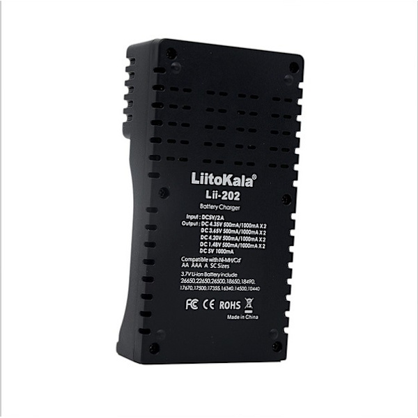 LiitoKala lii-202 Mini USB Multifunktions Batterieladegerät Kompatibel 118650 26650 16340 14500