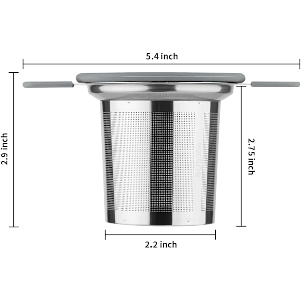Te-infusionssi, rustfrit stål, løsbladste-si med varmebestandige dobbelthåndtag, ekstra fine maskebold-infusionssi, diffuserholder