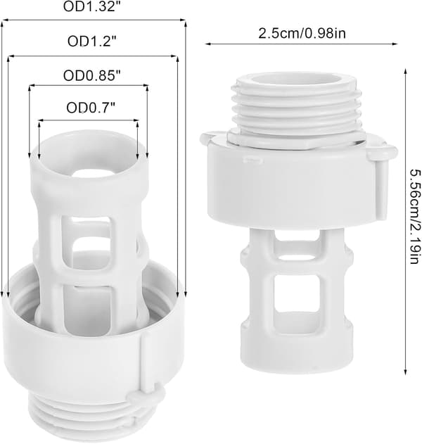 2-pack Pool Drain Connector Replacement, 10184 Trädgårdsslang Avtappningsplugg Connector för Intex Runda Pooler Poolslangadapter för Enkel Vattenhantering