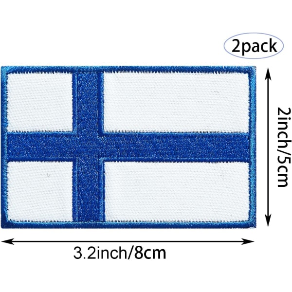 2 Pack Finland Flag Patches, Finland Flags, Embroidered Patches,