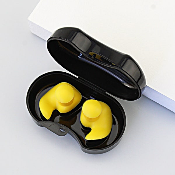 （Yellow）1 Pairs 25x27mm,Silicone Swimming Earplugs Swim Earplugs Swimming Ear Plugs Reusable