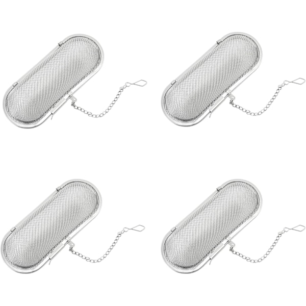 4 st Rostfria Teinfusers Tesil Socker Mjölsiktar Florsocker Shaker Duster Filter Te Intervall Diffuser för Lösa Blad, Kryddor, S