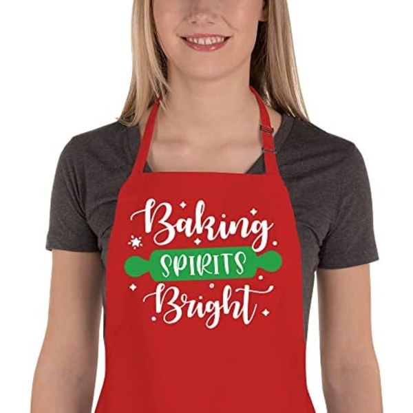 Roliga Julbakningsförkläden för Kvinnor Män Justerbara Kökskokförkläden med 2 Fickor Söta Thanksgiving Jul Apro