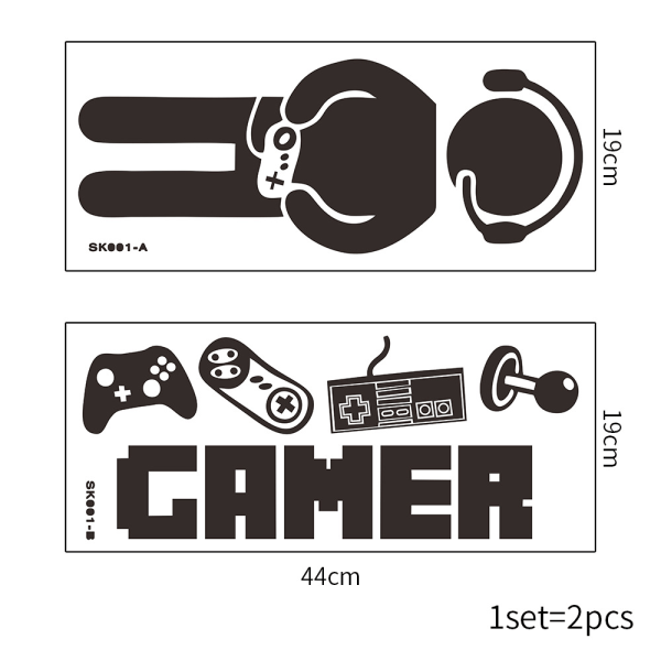 2 st Gamer Wall Stickers, Wall Stickers Arts Decorations Video G