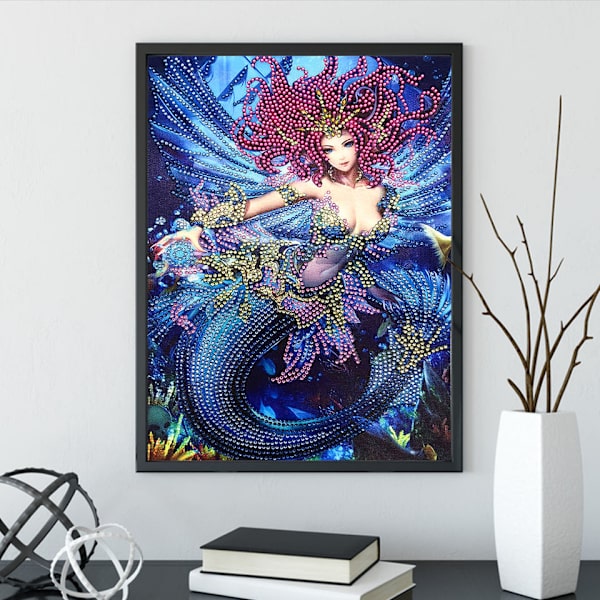 (30x40cm) Havfrue DIY Krystall Diamant 5d Spesial Form Diamon